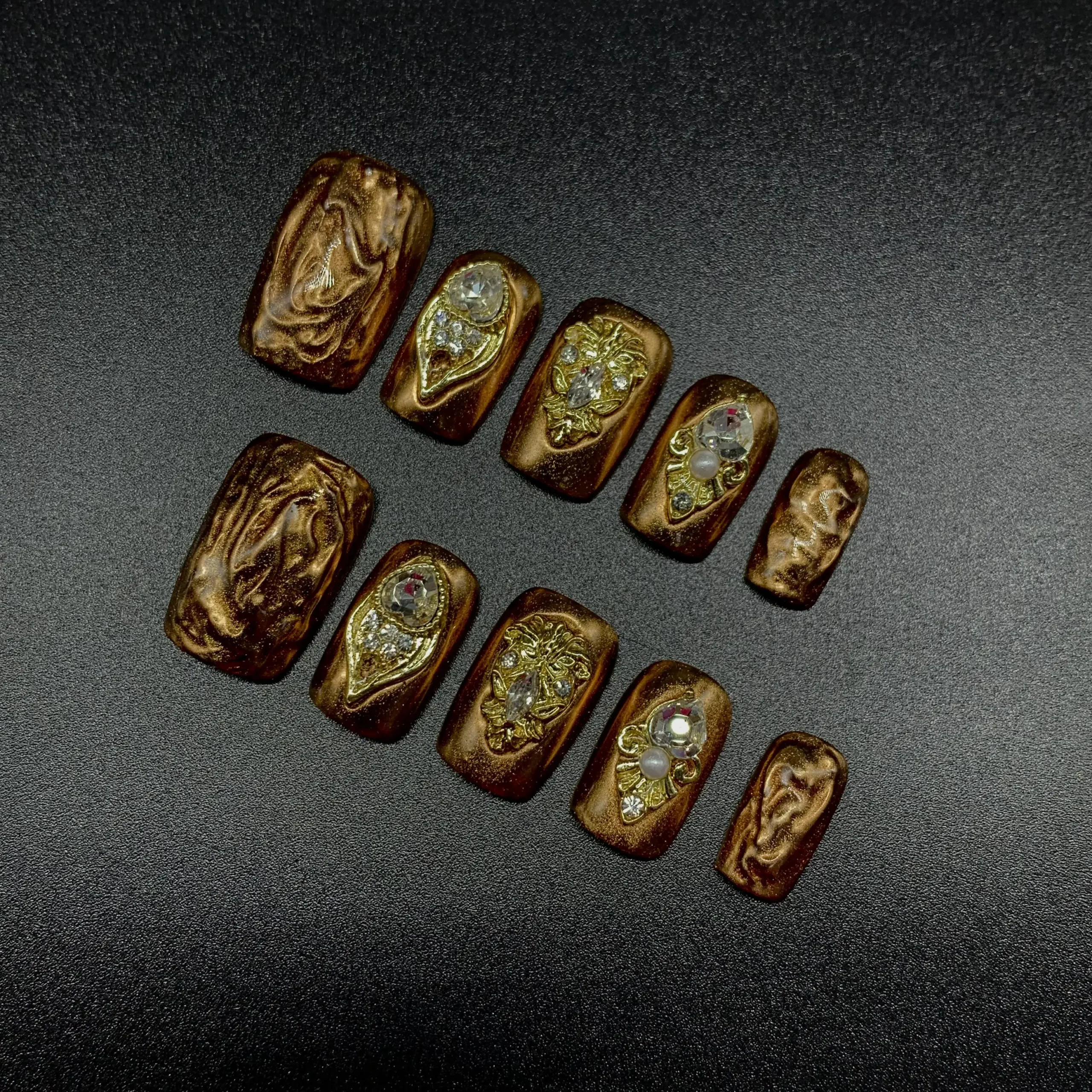 Free Samples Luxury Private Label Press on Nails Handmade Custom Thick Acrylic Nails With Rhinestones Artificial Fingernails – Image 5