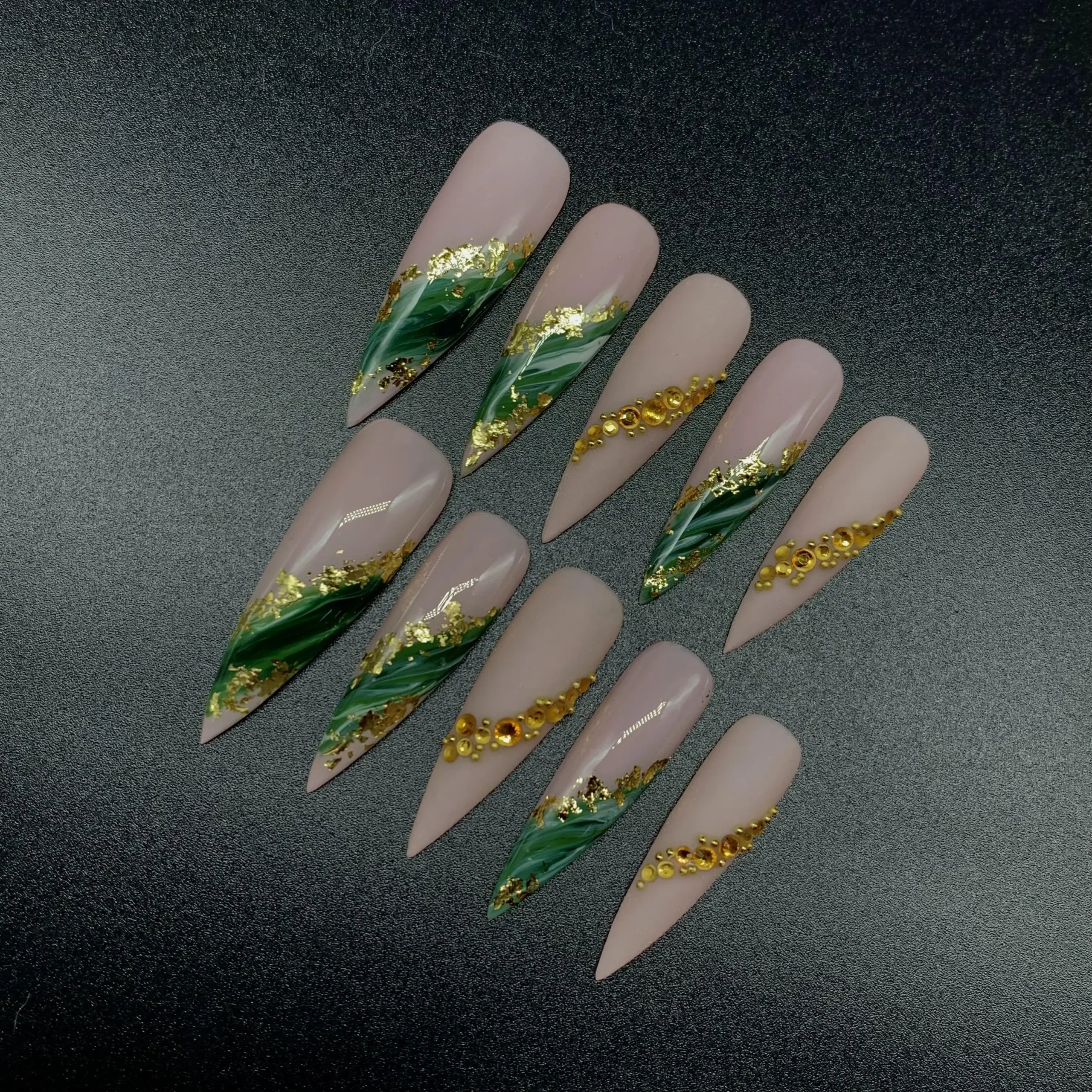 Free Samples Luxury Private Label Press on Nails Handmade Custom Thick Acrylic Nails With Rhinestones Artificial Fingernails – Image 6